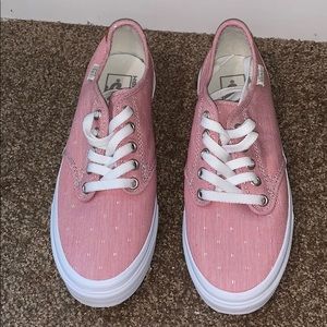 Size 7.5 red striped Vans